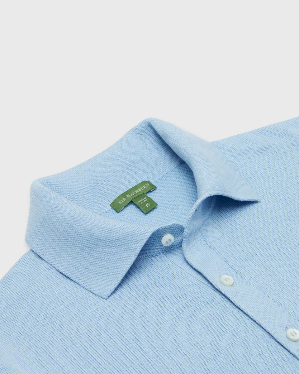 Rally Polo Sweater in Light Blue Cotton | Shop Sid Mashburn