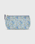 Load image into Gallery viewer, Soft Small Cosmetic Bag in Blue/Green Emma & Georgina Liberty Fabric