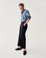 Load image into Gallery viewer, Frankie Cropped Pant in Navy Bi-Stretch Tropical Wool