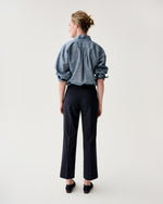 Load image into Gallery viewer, Frankie Cropped Pant in Navy Bi-Stretch Tropical Wool
