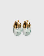 Load image into Gallery viewer, Mini Organic Hoop Earrings in Aqua