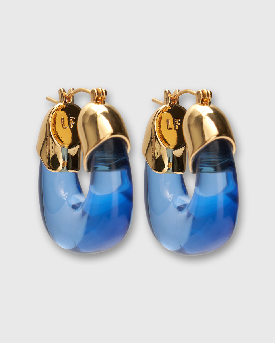 Mini Organic Hoop Earrings in Electric - Lizzie Fortunato | Shop
