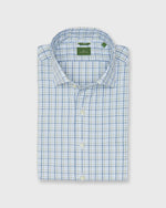 Load image into Gallery viewer, Slim-Fit Spread Collar Sport Shirt in Green/Blue Multi Check Poplin