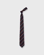 Load image into Gallery viewer, Silk/Cotton Mogador Tie in Burgundy/Navy/Bone Stripe
