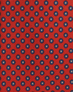 Load image into Gallery viewer, Silk Print Tie in Tomato/Navy/Bone Circle