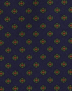 Load image into Gallery viewer, Silk Print Tie in Navy/Moss/Orange Flower