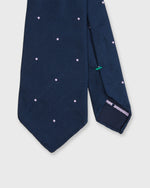Load image into Gallery viewer, Silk Woven Tie in Navy/Lilac Dot