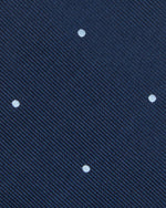 Load image into Gallery viewer, Silk Woven Tie in Navy/Sky Dot