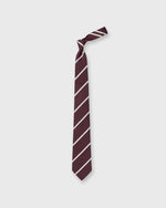 Load image into Gallery viewer, Silk Woven Tie in Burgundy/Bone Bar Stripe