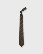 Load image into Gallery viewer, Silk Woven Tie in Chocolate/Spruce Bar Stripe