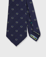 Load image into Gallery viewer, Silk Club Tie in Navy/Moss Griffin Crest
