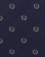 Load image into Gallery viewer, Silk Club Tie in Navy/Moss Griffin Crest