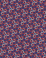 Load image into Gallery viewer, Silk Print Tie in Dark Blue/Red Link