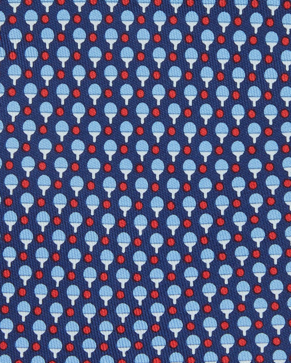 Silk Print Tie in Navy/Red Ping Pong | Shop Sid Mashburn