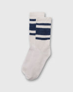 Load image into Gallery viewer, Retro Mono Stripe Socks in Denim Heather