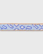 Load image into Gallery viewer, 1.25" African Beaded Belt in Blue/White Cheetah