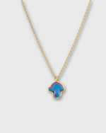 Load image into Gallery viewer, Mushroom Charm Necklace in Blue Multi