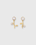 Load image into Gallery viewer, Flower Drop Earrings in White