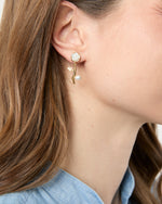 Load image into Gallery viewer, Flower Drop Earrings in White