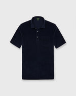 Load image into Gallery viewer, Short-Sleeved Polo in Navy Terry