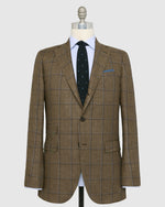Load image into Gallery viewer, Virgil No. 4 Jacket in Brown/Blue Plaid Linen Hopsack