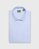 Load image into Gallery viewer, Spread Collar Dress Shirt in Blue Multi Check Poplin