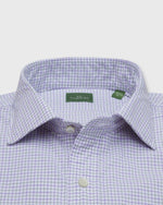 Load image into Gallery viewer, Spread Collar Sport Shirt in Green/Lavender Tattersall Poplin