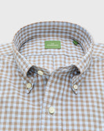 Load image into Gallery viewer, Button-Down Sport Shirt in Sky/Brown Gingham Poplin