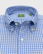 Load image into Gallery viewer, Button-Down Sport Shirt in Blue/Sky Gingham Lightweight Oxford
