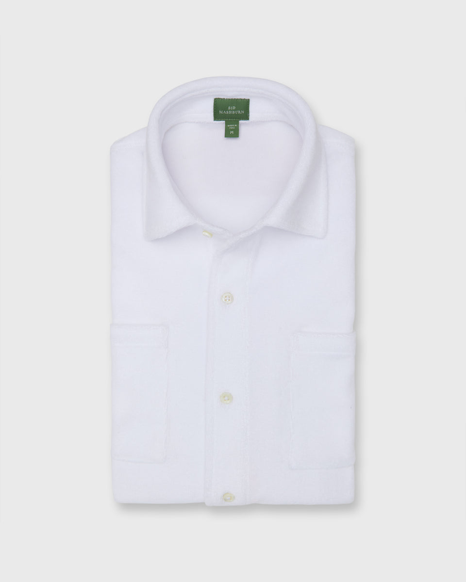 Knit Marquez Shirt in White Terry | Shop Sid Mashburn
