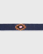 Load image into Gallery viewer, Hand-Loomed D-Ring Belt in Navy Tribal