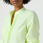Load image into Gallery viewer, Made-to-Order Fabric in Fluo Yellow Hairline Stripe Poplin