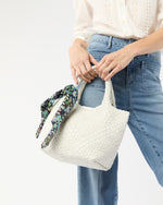 Load image into Gallery viewer, Anyway Scarf in Navy/Multi Fairytale Forest Liberty Fabric