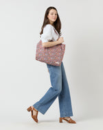 Load image into Gallery viewer, Reusable Tote Bag in Pink/Orange Dazzle Liberty Fabric