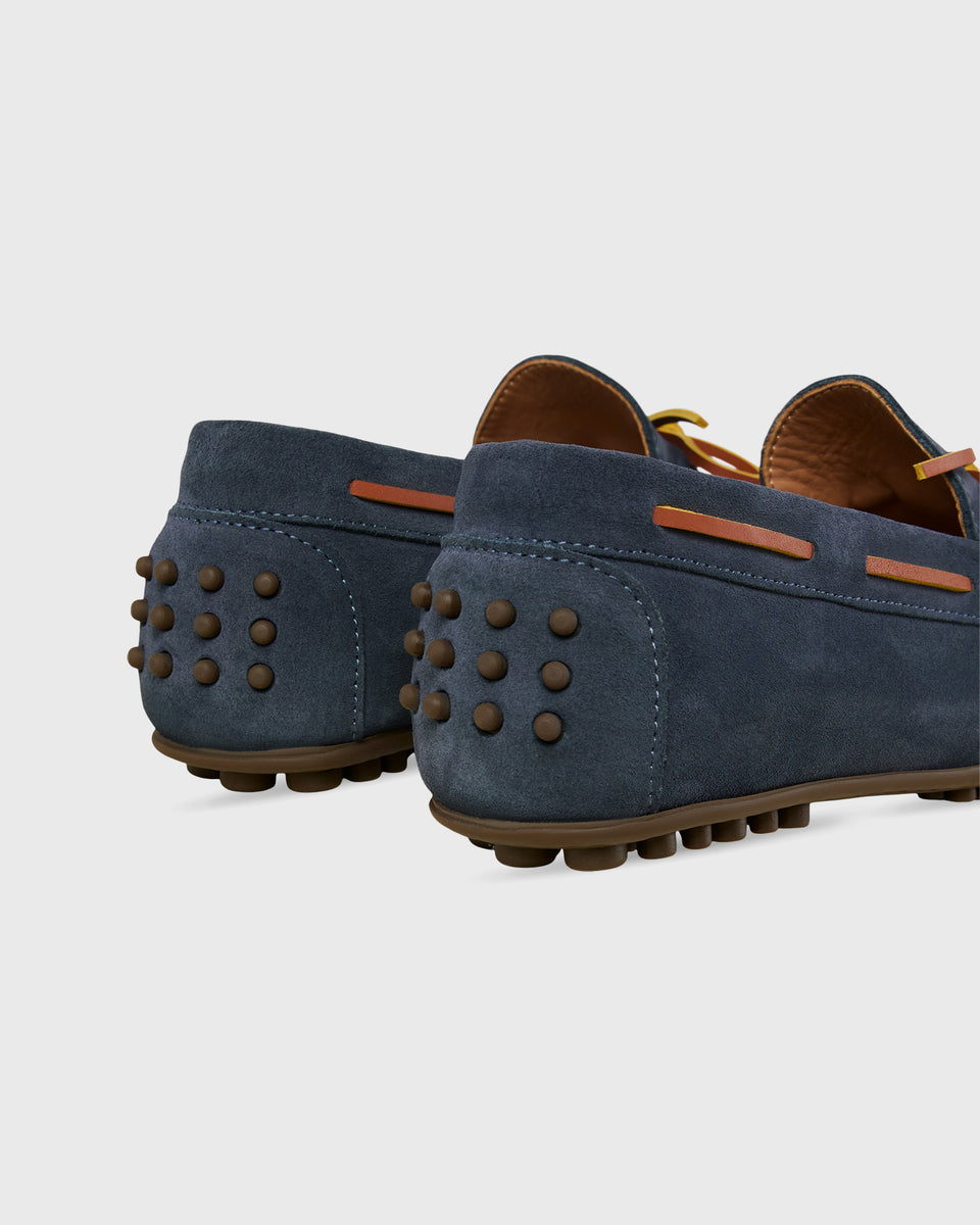 Driving Moccasin in Pacific Blue Suede | Shop Sid Mashburn
