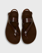 Load image into Gallery viewer, Toe-Strap Sandal in Brown Leather