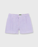Load image into Gallery viewer, Button-Front Boxer Short in Pink/Dutch Blue Tattersall Poplin
