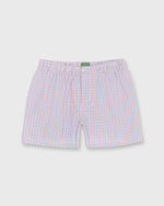 Load image into Gallery viewer, Button-Front Boxer Short in Nantucket/Spruce/Navy Tattersall Poplin
