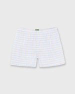 Load image into Gallery viewer, Button-Front Boxer Short in Yellow/Orange/Sky Plaid Poplin