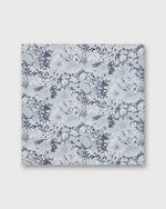 Load image into Gallery viewer, Linen/Cotton Print Pocket Square in Navy/White Fairyland Liberty Fabric