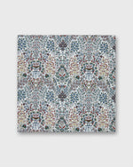 Load image into Gallery viewer, Hand-Rolled Cotton Print Pocket Square in Ivory/Indigo/Bordeaux Kensington Park Liberty Fabric