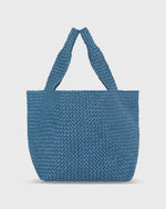 Load image into Gallery viewer, Paola Bucket Bag in Mid Blue Coated Cotton