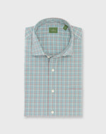 Load image into Gallery viewer, Spread Collar Sport Shirt in Sage/Blue/Red Tattersall Poplin