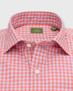 Load image into Gallery viewer, Spread Collar Sport Shirt in Red/Sky Gingham Poplin