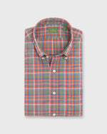 Load image into Gallery viewer, Button-Down Sport Shirt in Red/Olive/Blue Plaid Poplin