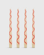 Load image into Gallery viewer, Hand-Painted Taper Candles (Set of 4) in Red