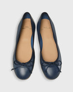 Load image into Gallery viewer, Ballet Flat in Navy Leather