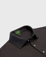 Load image into Gallery viewer, Long-Sleeved Polo in Brown Dark Oxford Pima Pique
