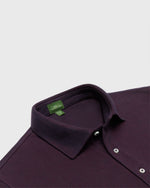 Load image into Gallery viewer, Short-Sleeved Polo in Merlot Dark Oxford Pima Pique