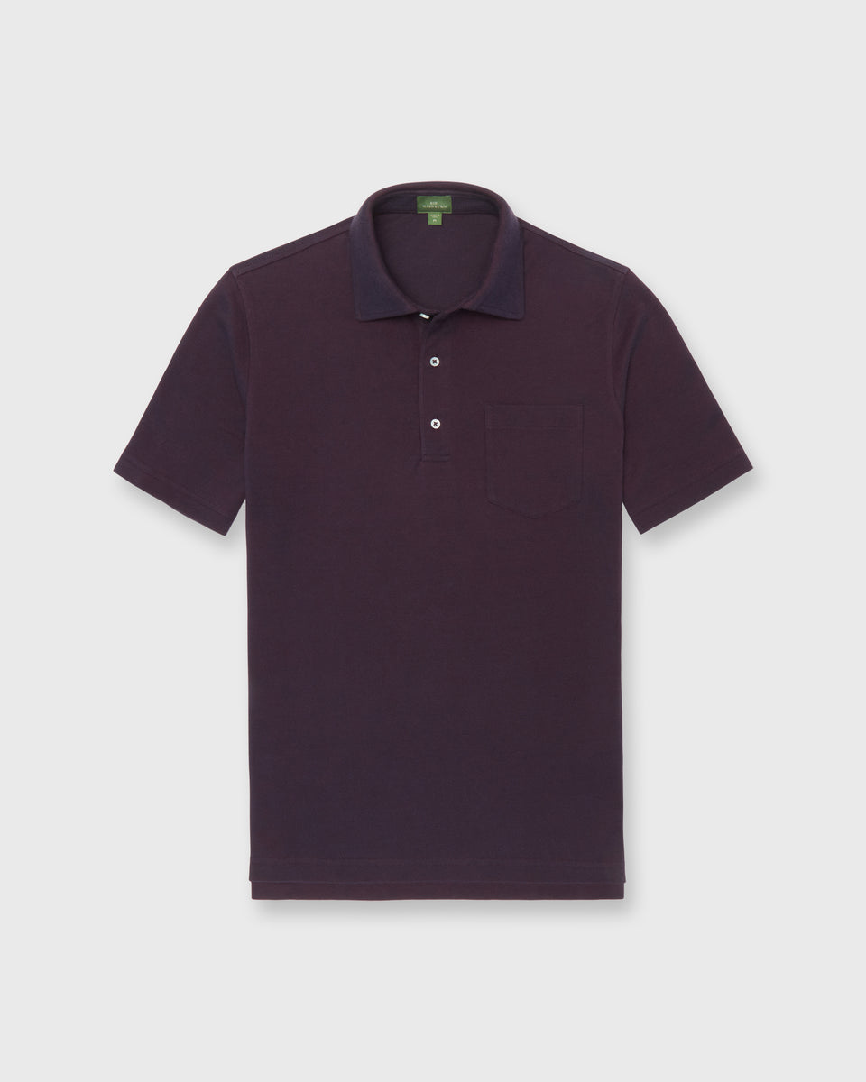 Short-Sleeved Polo in Merlot Dark Oxford Pima Pique | Shop Sid